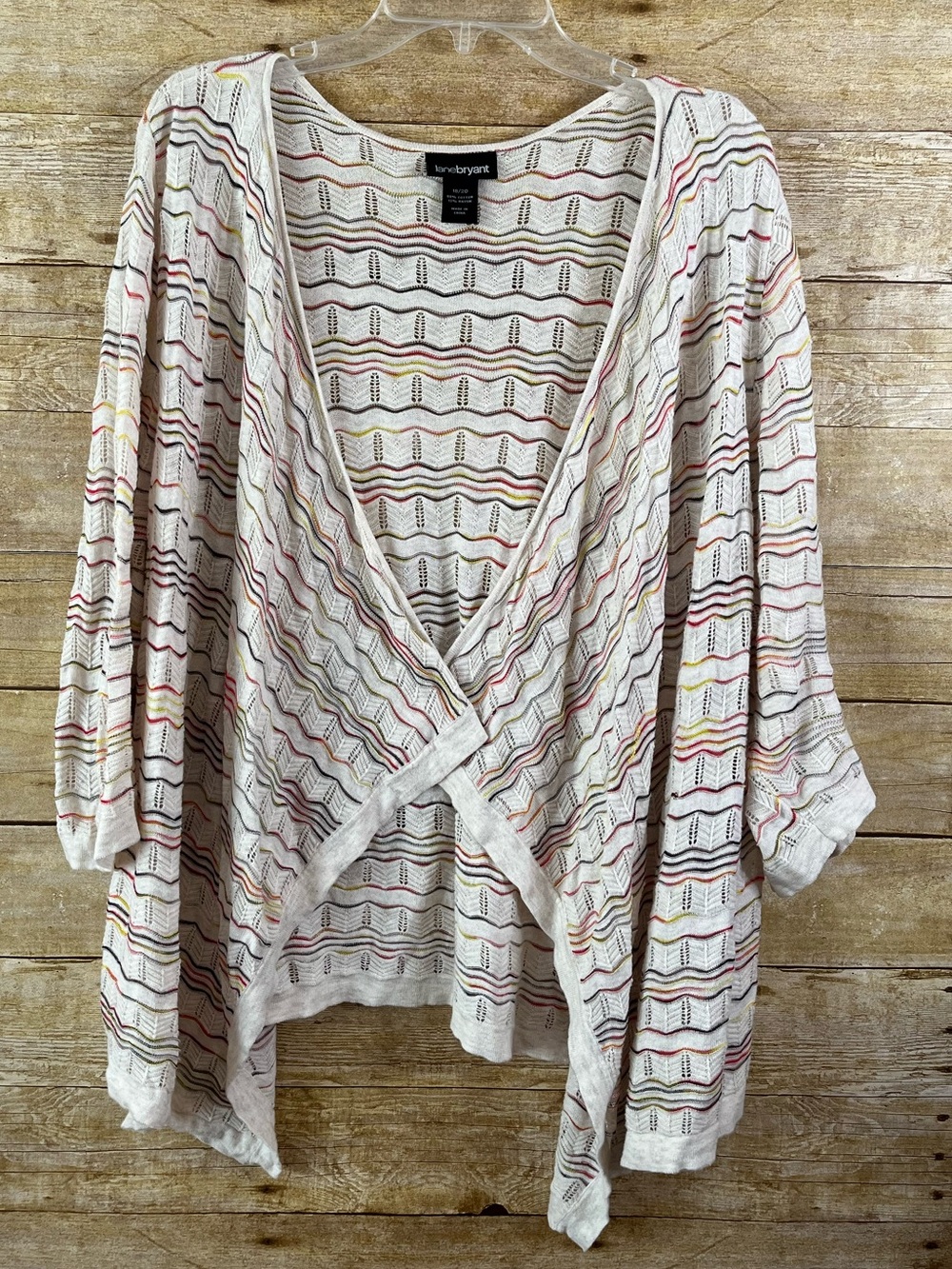 Lane Bryant Multicolor Open-Front Lightweight Sweater Cardigan Size 18/20 EUC